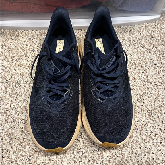 Hoka Men's Dark Blue and Beige Athletic Shoes - Picture 5 of 8